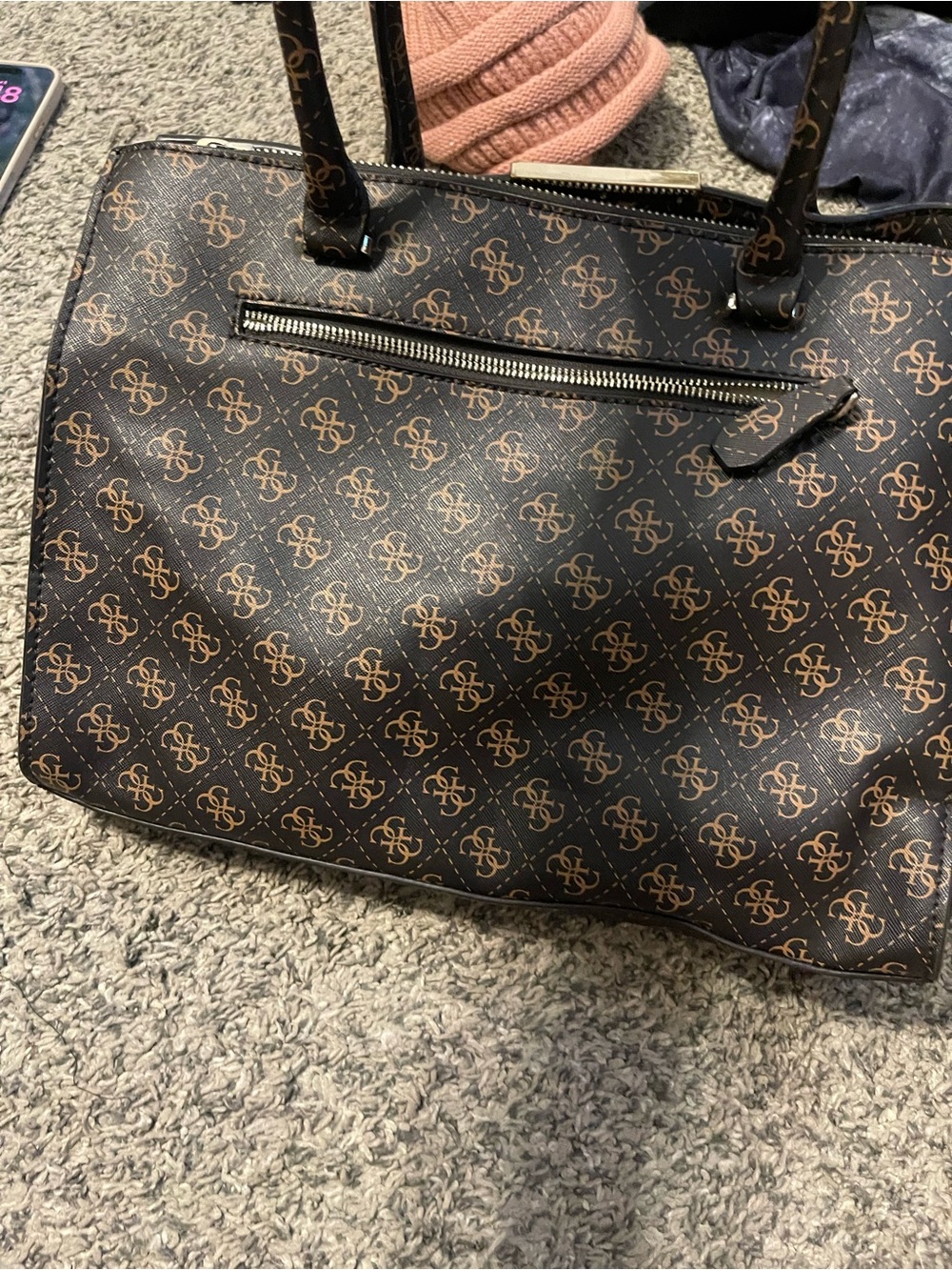 GUESS Brown Logo Tote with Matching Wallet - Picture 5 of 5